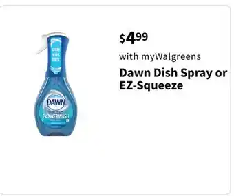 Walgreens Dawn Dish Spray or EZ-Squeeze offer