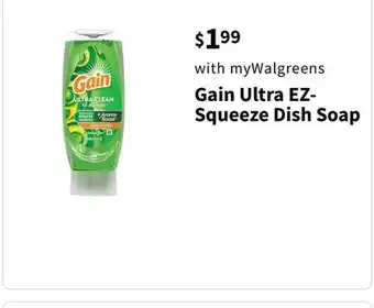 Walgreens Gain Ultra EZ- Squeeze Dish Soap offer