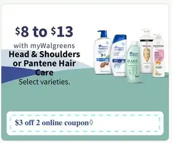Walgreens Head & Shoulders or Pantene Hair Care offer
