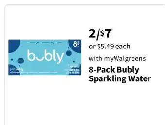 Walgreens 8-Pack Bubly Sparkling Water offer