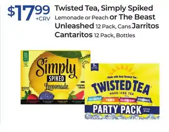 Twisted Tea, Simply Spiked or The Beast Unleashed Jarritos Cantaritos