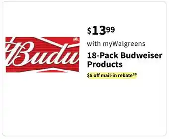 Walgreens 18-Pack Budweiser Products offer