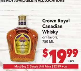 Vallarta Supermarkets Crown Royal Canadian Whisky offer