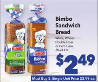 Vallarta Supermarkets Bimbo Sandwich Bread offer