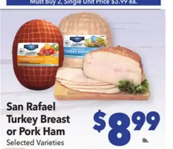 Vallarta Supermarkets San Rafael Turkey Breast or Pork Ham offer