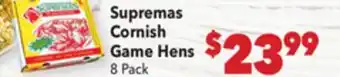 Vallarta Supermarkets Supremas Cornish Game Hens offer