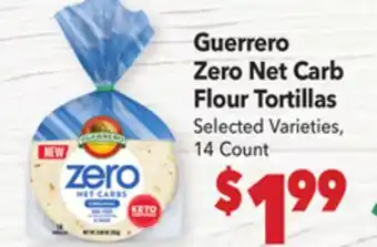 Vallarta Supermarkets Guerrero Zero Net Carb Flour Tortillas offer