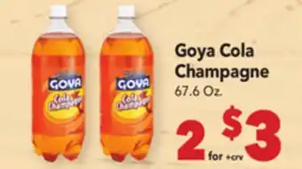 Vallarta Supermarkets Goya Cola Champagne offer