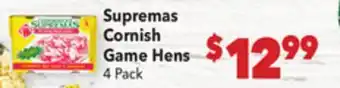 Vallarta Supermarkets Supremas Cornish Game Hens offer