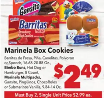 Vallarta Supermarkets Marinela Box Cookies offer