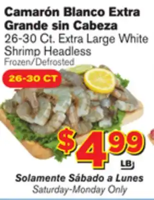 El Super Fresh Extra Large White Shrimp Headless offer