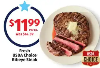 Aldi Fresh USDA Choice Ribeye Steak offer