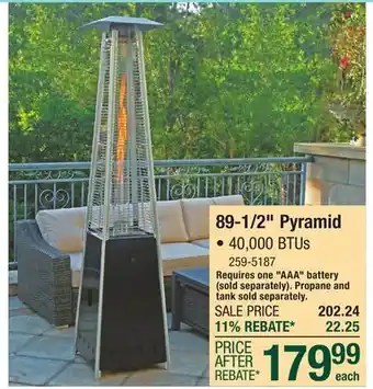 Menards Backyard Creations 89-1/2 Pyramid Propane Outdoor Patio Heater offer