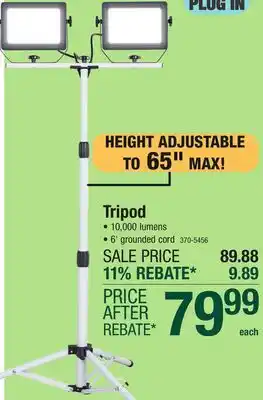 Menards Smart Electrician 10000 Lumen LED Tripod Work Light offer