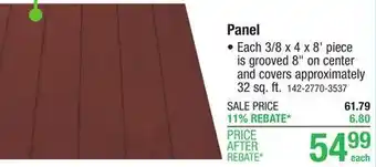 Menards Panel offer