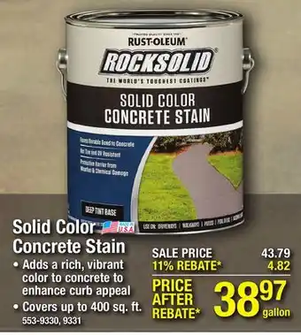 Menards Rust-Oleum RockSolid Solid Color Earth Brown Concrete Stain - 1 gal offer