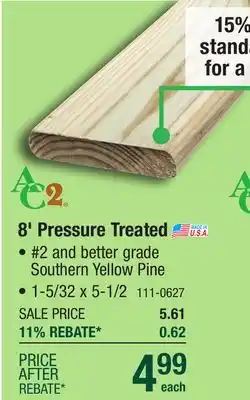 Menards AC2 5/4 x 6 x 8' Above Ground Green Pressure Treated Thick Decking offer