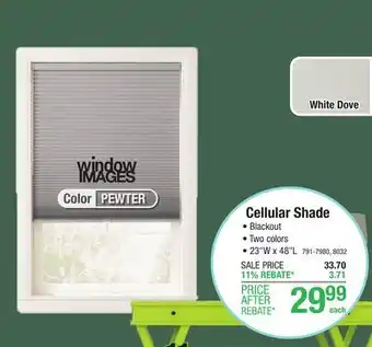 Menards Window Images White Dove Blackout Cordless Cellular Shade - 23W x 48L offer