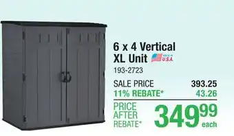 Menards Suncast 6 x 4 x 6 Extra Large Vertical Outdoor Resin Storage Unit offer