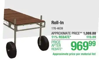 Menards 4' x 10' Aluminum Frame Roll In Dock Material List offer