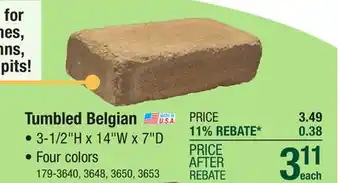 Menards 3-1/2 x 14 Autumn Blend Tumbled Large Belgian Wall Block offer