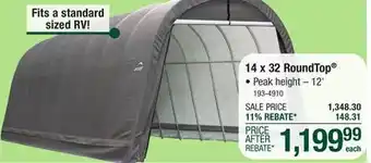 Menards ShelterLogic RoundTop 14' x 32' x 12' Gray Instant Fabric Carport Shelter offer