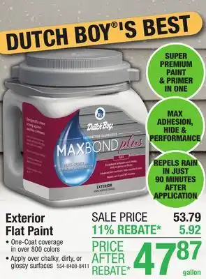 Menards Dutch Boy Maxbond Plus Exterior 100% Acrylic Flat Polka Dot Paint + Primer - 1 gal offer