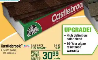 Menards Atlas Castlebrook Black Shadow Architectural Roofing Shingles (32.8 sq ft) offer