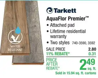 Menards Tarkett AquaFlor Premier Harvest Pecan 8-1/32 x 47-5/8 Attached Pad Laminate Flooring (15.94 sq.ft/ctn) offer