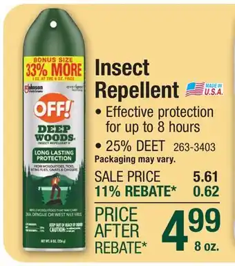 Menards OFF! Deep Woods Insect Repellent - 8 oz offer