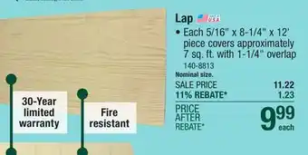 Menards Allura 5/16 x 8-1/4 x 12' Textured Fiber Cement Lap Siding offer