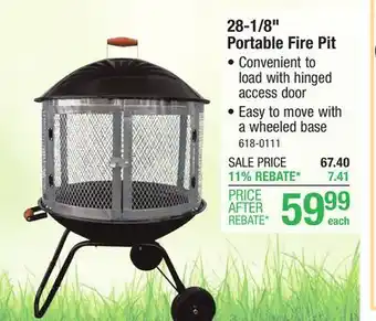 Menards Backyard Creations 28-1/8 Portable Steel Fire Pit offer