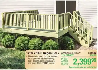 Menards 12' x 14' Negan Deck Material List offer