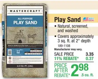 Menards Play Sand - 1/2 Cu. Ft offer