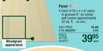 Menards Allura 5/16 x 4' x 8' Textured Grooved 8 OC Fiber Cement Panel Siding offer