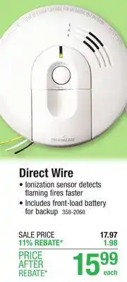 Menards Kidde FireX Direct Wire Ionization Smoke Alarm with Hush offer