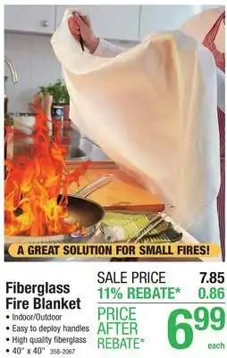 Menards Fiberglass Fire Blanket offer