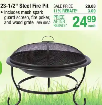 Menards Backyard Creations 23-1/2 Steel Fire Pit offer