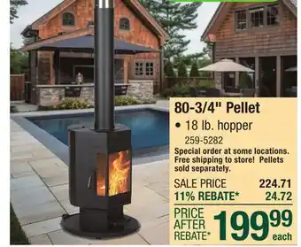 Menards Backyard Creations 75,000 BTU's Patio Pellet Heater offer