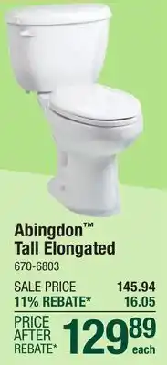 Menards Briggs Abingdon 2-Piece White Tall Elongated Toilet offer