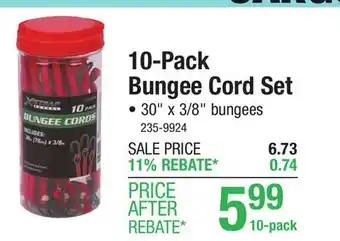 Menards 30 x 3/8 Red Bungee Cord Set - 10 Pack offer