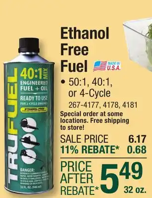 Menards TruFuel 2-Cycle 40:1 Ethanol-Free Pre-Mixed Fuel - 1 Quart offer