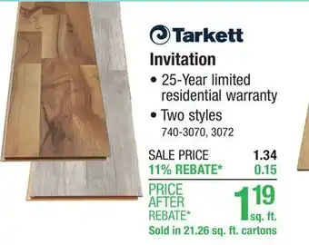 Menards Tarkett Invitation Moonlit Silver 8-1/32 x 47-5/8 Laminate Flooring (21.26 sq.ft/ctn) offer