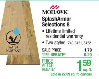 Menards Mohawk SplashArmor Selections 8 Pebblerock Pine 7-1/2 x 47-1/4 Laminate Flooring (22.09 sq.ft/ctn) offer