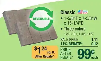 Menards 8 x 16 Gray Classic Patio Block offer