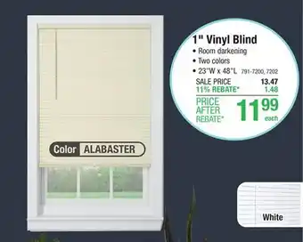 Menards Window Images 1 White Room Darkening Cordless Vinyl Blind - 23W x 48L offer