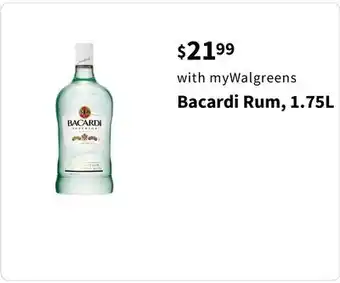 Walgreens Bacardi Rum, 1.75L offer