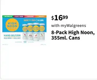 Walgreens 8-Pack High Noon, 355ml. Cans offer