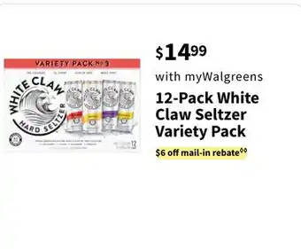 Walgreens 12-Pack White Claw Seltzer Variety Pack offer