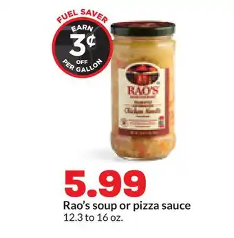 Hy-Vee Rao's soup or pizza sauce offer